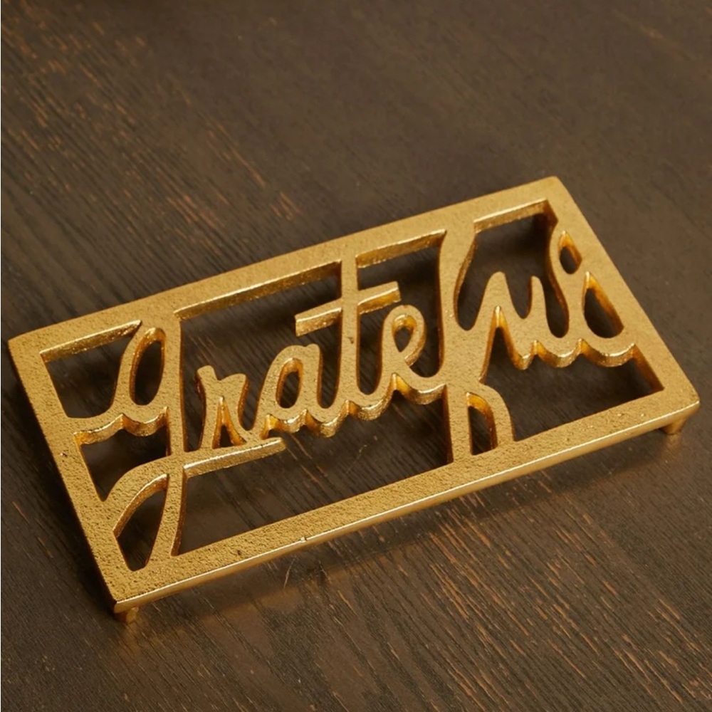 Gold metal Grateful trivet